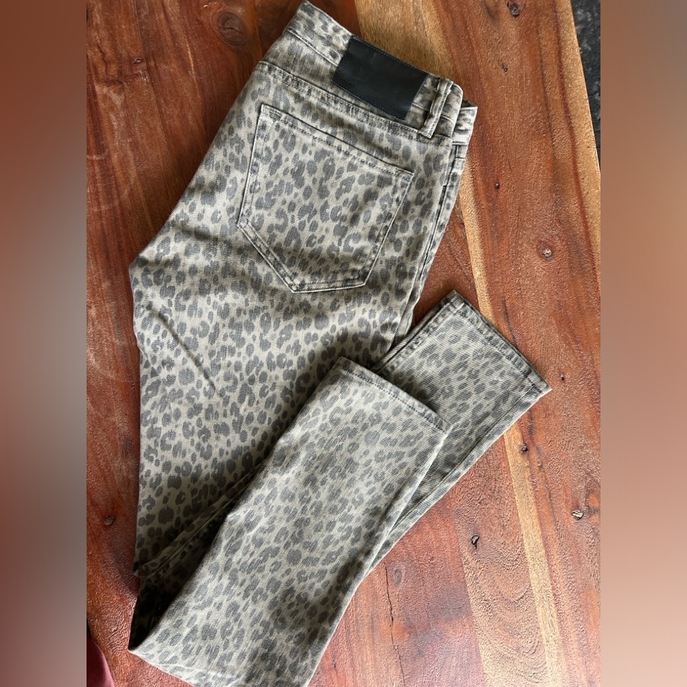 ALL SAINTS | Ashby Leopard Print Skinny Jeans (28)